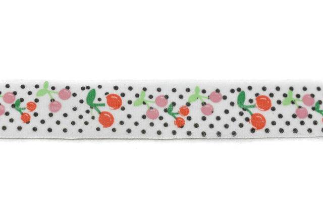 Fold-Over Elastic Cherry Print 0.63"
