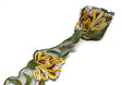 Embroidered Floral Lace Trim 2.50 Inch Yellow Green