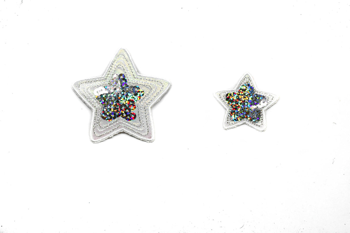 Sequins Heart Star Applique Patch