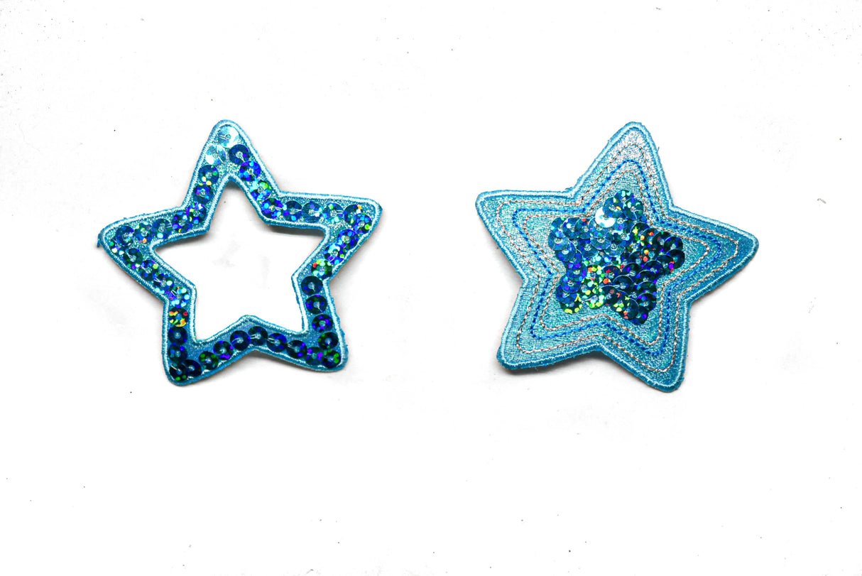 Sequins Heart Star Applique Patch