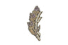 Rhinestone Beaded Leaf Applique 5.90 x 2