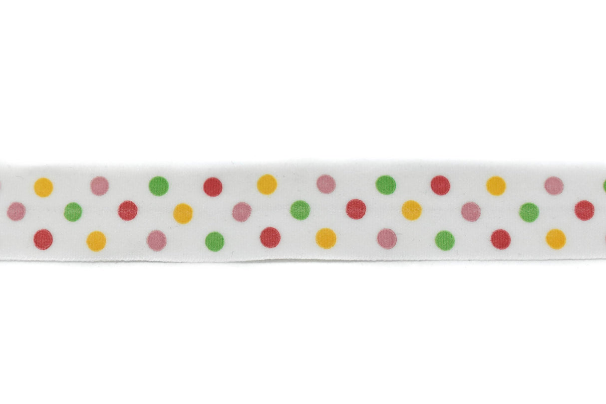 Fold-Over Elastic Polka Dot Print 0.63"