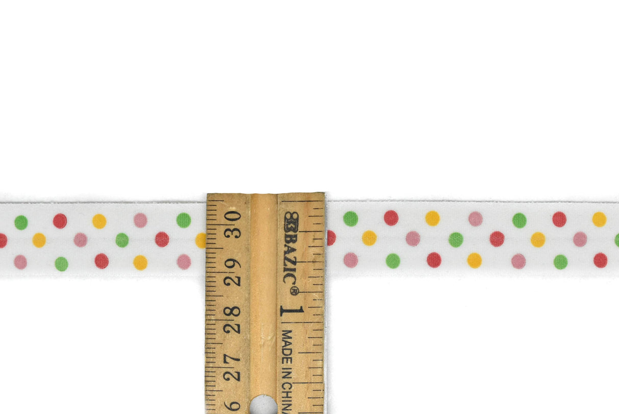 Fold-Over Elastic Polka Dot Print 0.63"