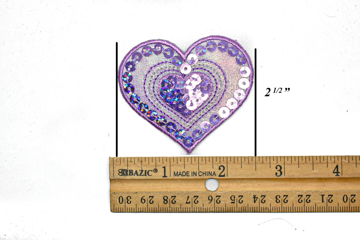 Sequins Heart Star Applique Patch