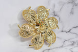 Flower Buckle Gold Rhinestone