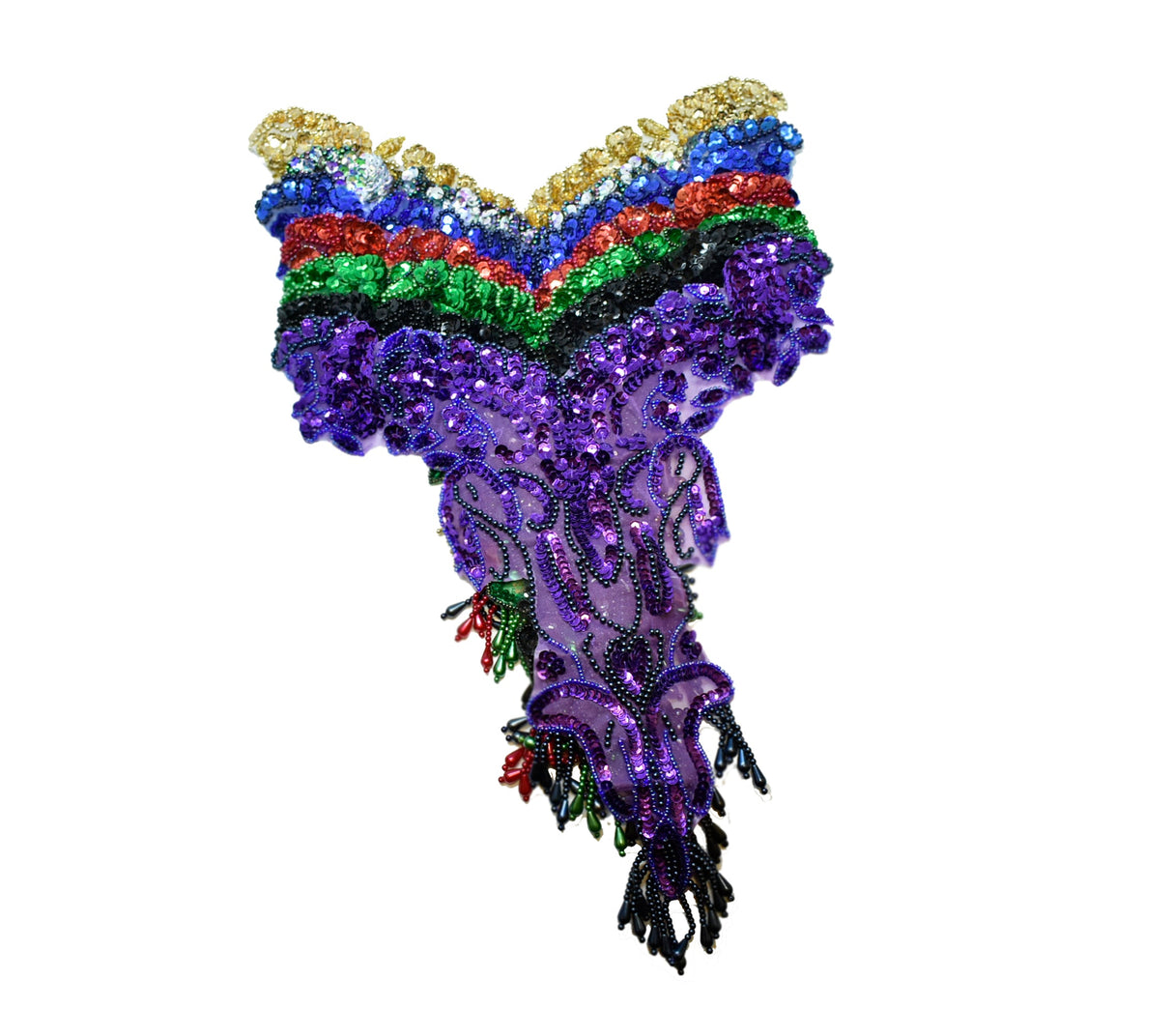 Beaded Sequins Applique 12x12 Dangling
