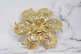 Flower Buckle Gold Rhinestone