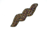 Leaf Rhinestone Beaded Applique 6" x 1.90"