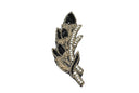 Rhinestone Beaded Leaf Applique 5.90 x 2