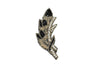 Rhinestone Beaded Leaf Applique 5.90 x 2