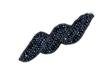 Leaf Rhinestone Beaded Applique 6" x 1.90"