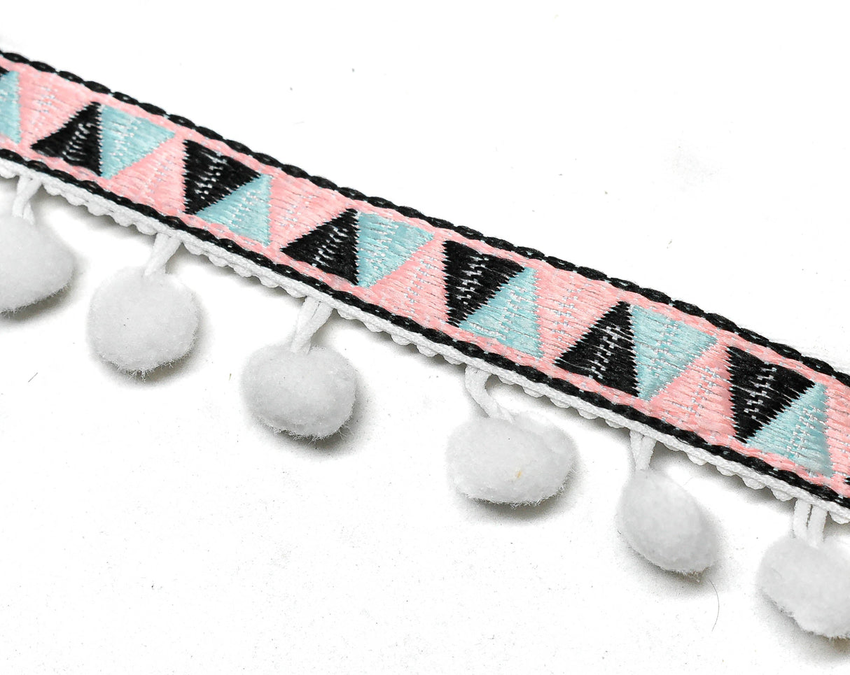 Pom-Pom Trim Tri-Colored 1.50"