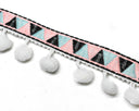 Pom-Pom Trim Tri-Colored 1.50"