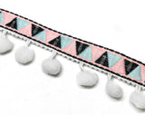 Pom-Pom Trim Tri-Colored 1.50"