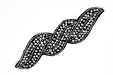 Leaf Rhinestone Beaded Applique 6" x 1.90"