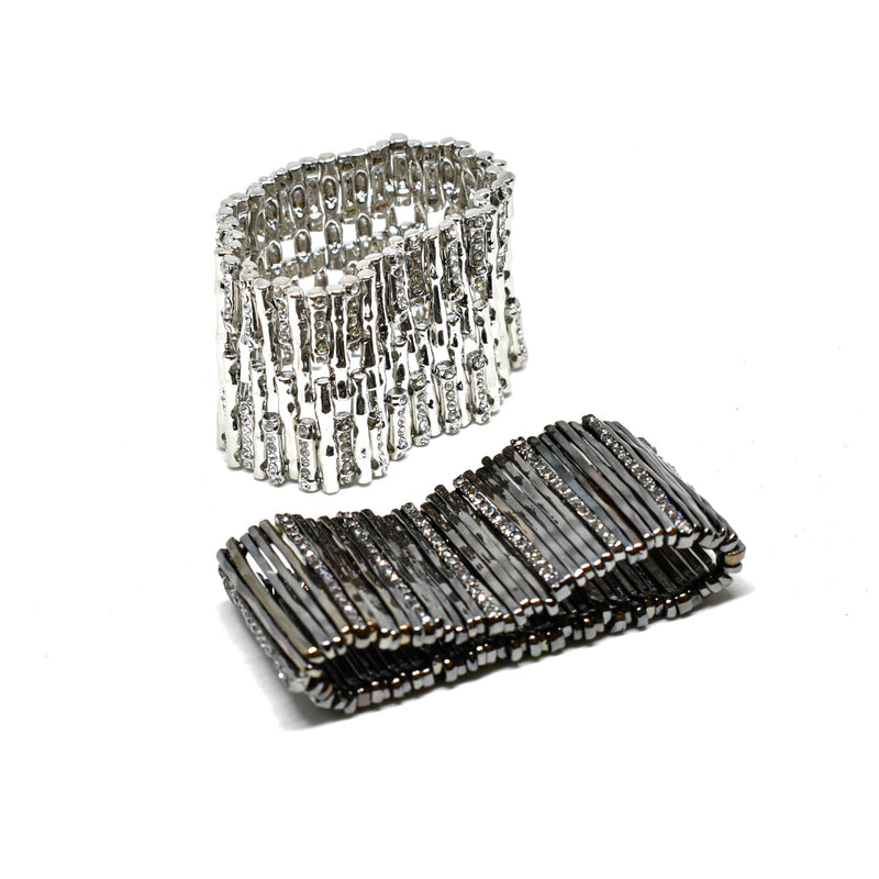 Rhinestone Bracelet Silver Gunmetal