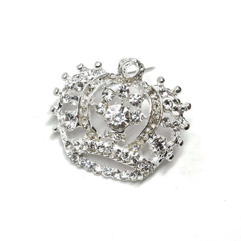 Rhinestone Crown Brooch 1.75 x 1.50