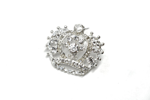 Rhinestone Crown Brooch 1.75 x 1.50