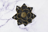Embroidered Flower Applique Zipper Satin Ribbon