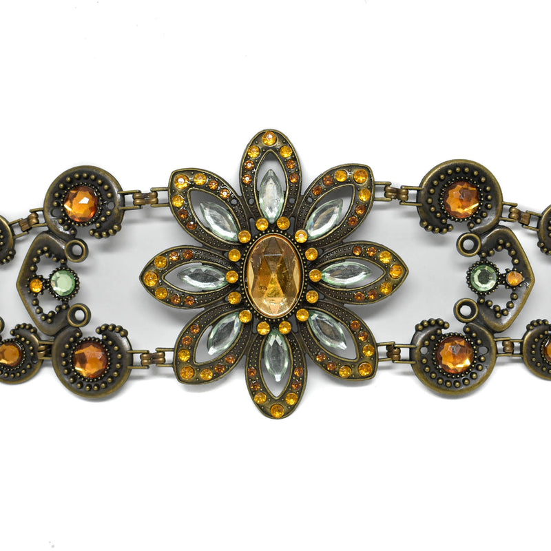 Vintage Flower Buckle Connector Gold 11 x 4.25