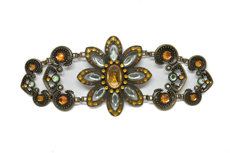 Vintage Flower Buckle Connector Gold 11 x 4.25