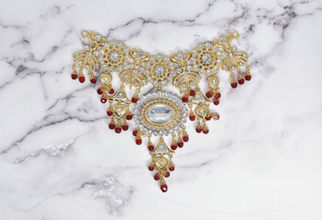 Rhinestone Connector Buckle Gold Dangling 6 x 5