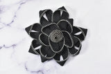 Embroidered Flower Applique Zipper Satin Ribbon