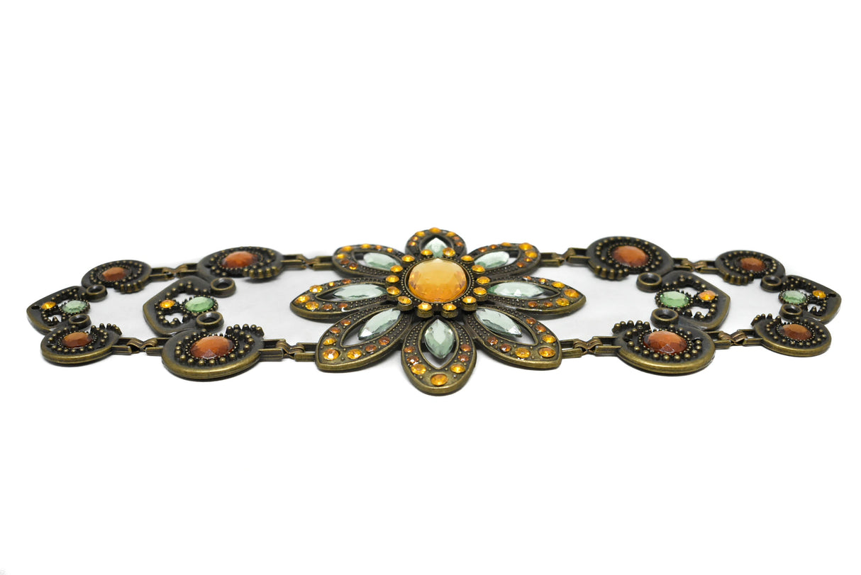 Vintage Flower Buckle Connector Gold 11 x 4.25