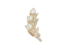 Rhinestone Beaded Leaf Applique 5.90 x 2