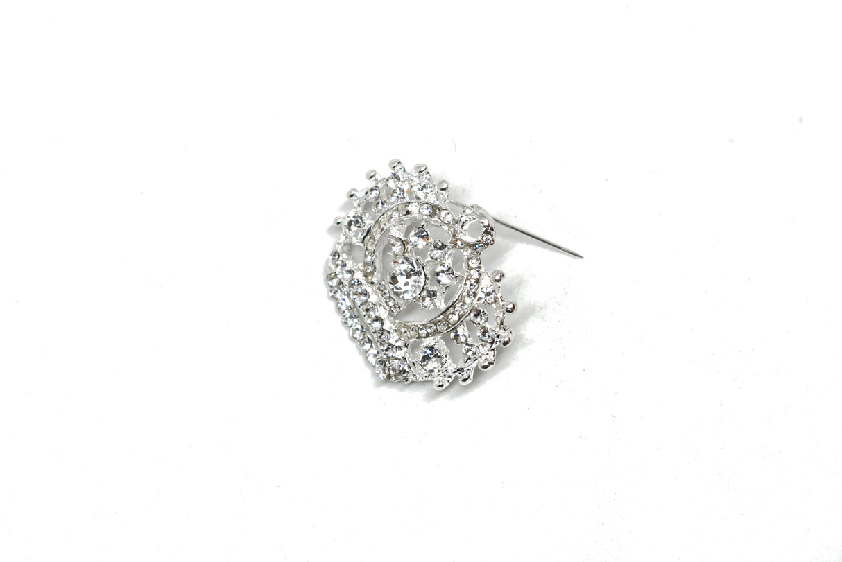 Rhinestone Crown Brooch 1.75 x 1.50