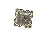 Rhinestone Brooch Red Orange 2.25"