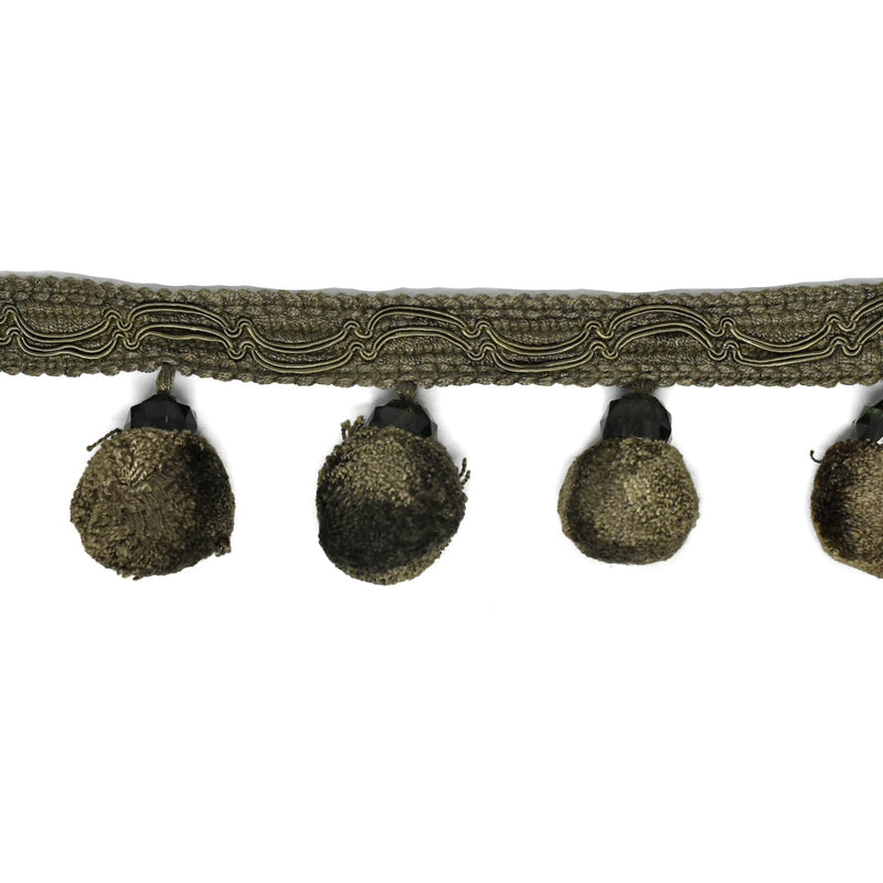 Pom-Pom Tassel Fringe Trim Army Green 2.50"