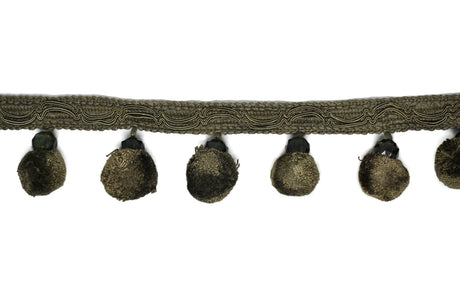 Pom-Pom Tassel Fringe Trim Army Green 2.50"