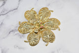 Flower Buckle Gold Rhinestone