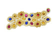 Rhinestone Patch Colorful Wavy Floral 7 x 2