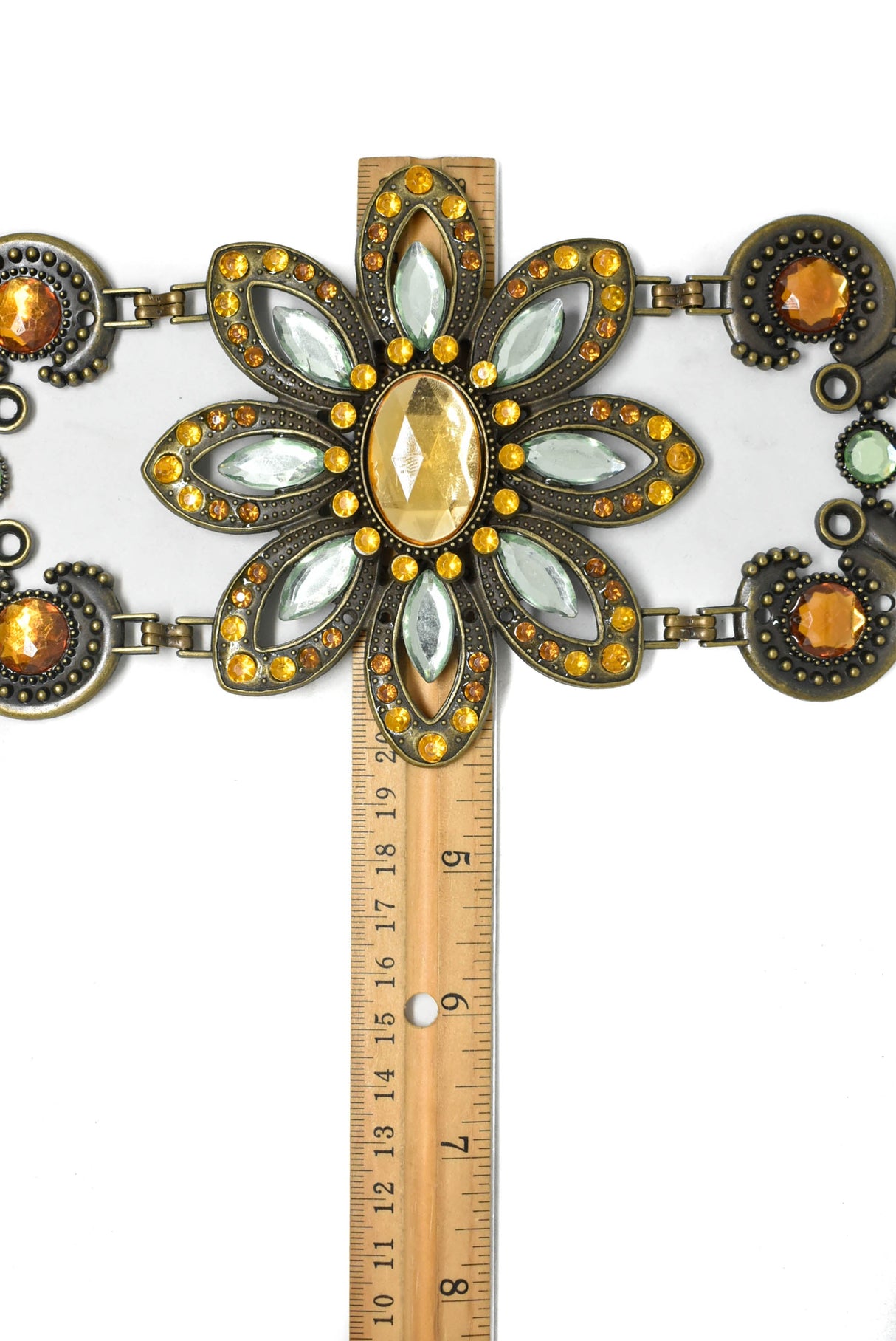 Vintage Flower Buckle Connector Gold 11 x 4.25