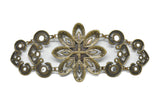 Vintage Flower Buckle Connector Gold 11 x 4.25