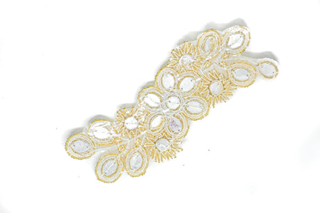 Rhinestone Patch Colorful Wavy Floral 7 x 2