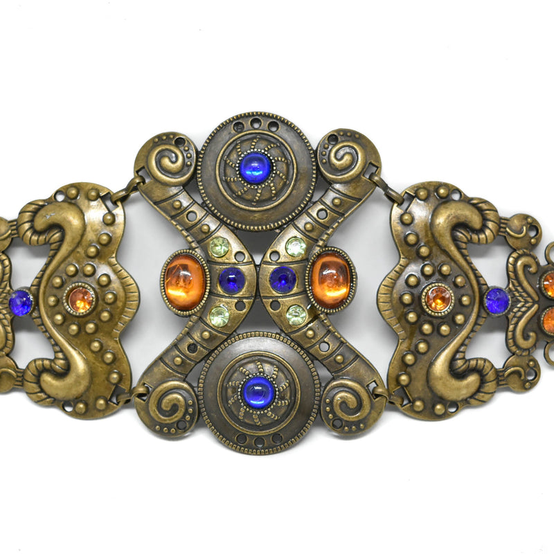 Vintage Buckle Connector with Blue Gemstones