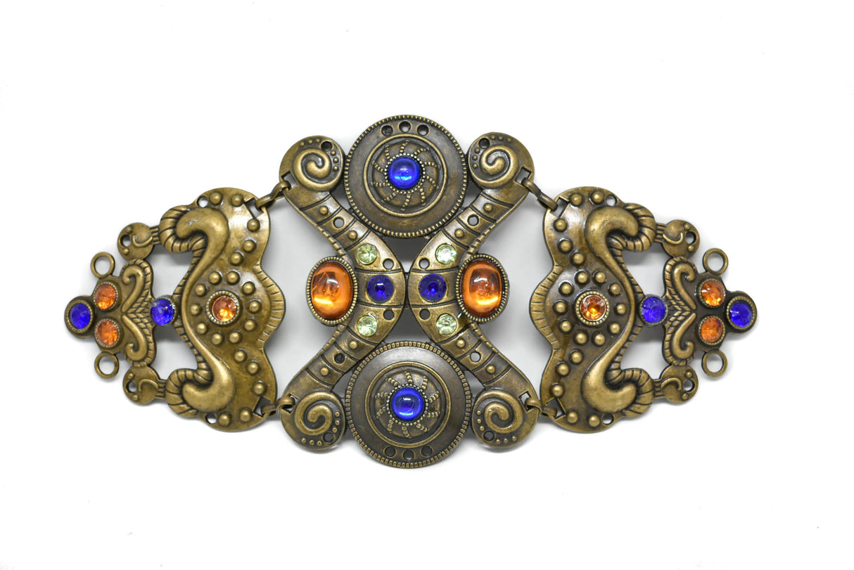 Vintage Buckle Connector with Blue Gemstones