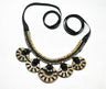 Necklace Applique Gold Beaded Black