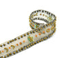 Beaded Embroidered Organza Trim Olive Green 1"