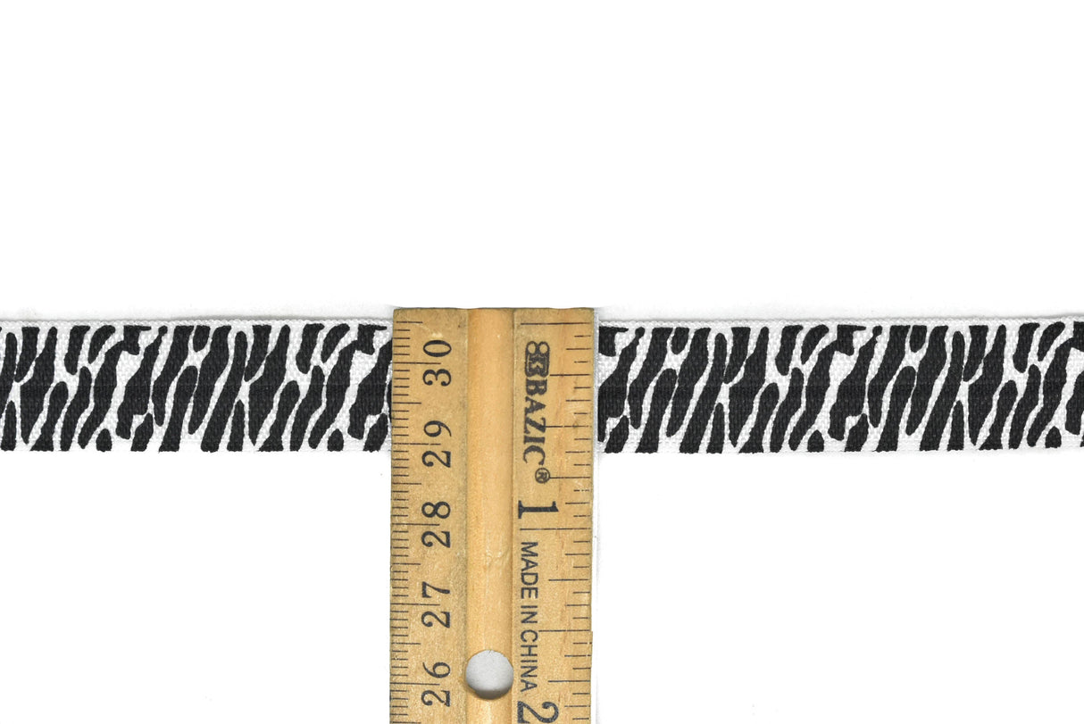 Fold-Over Elastic Zebra Print 0.63"