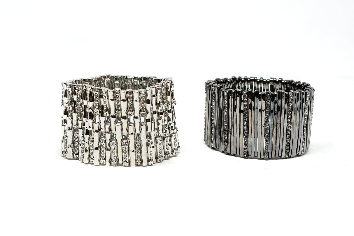 Rhinestone Bracelet Silver Gunmetal