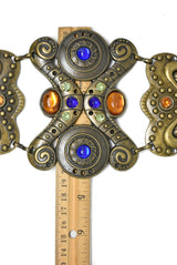 Vintage Buckle Connector with Blue Gemstones