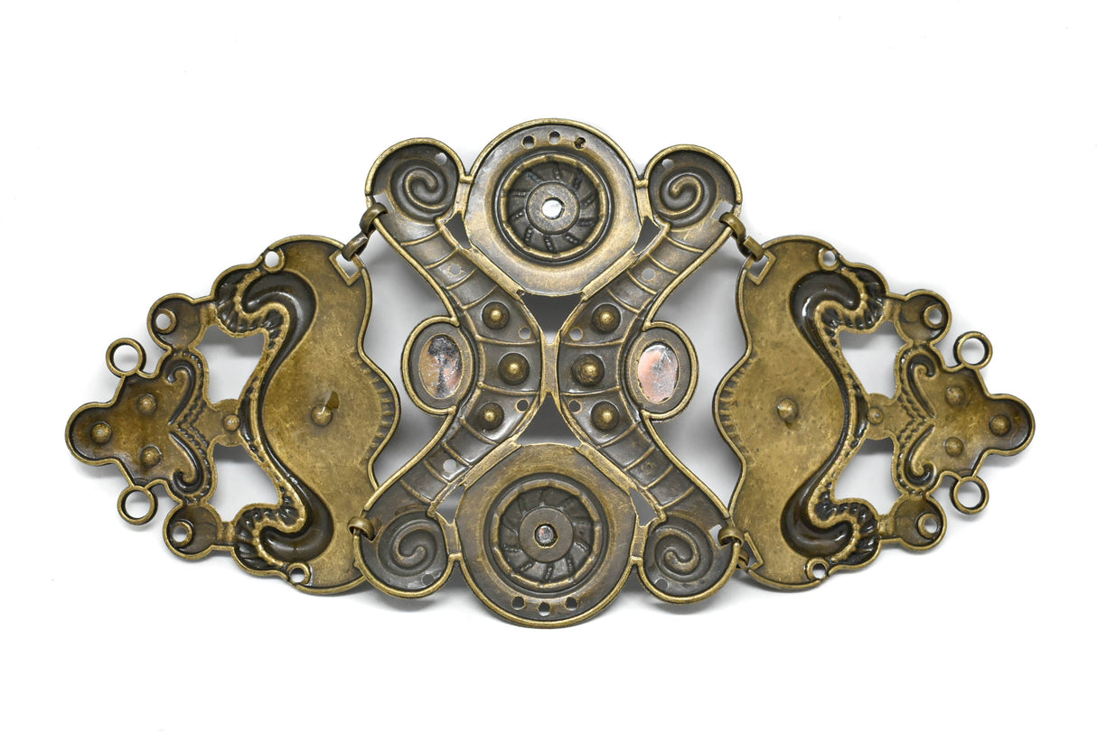Vintage Buckle Connector with Blue Gemstones