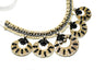 Necklace Applique Gold Beaded Black