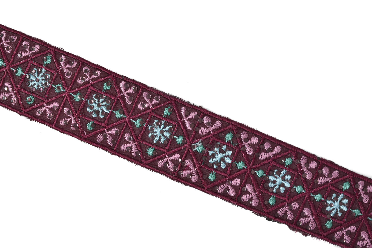 Embroidered Indian Trim 1.25" Assorted Colors