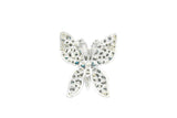 Rhinestone Butterfly Brooch Blue 2.25" x 1.75"
