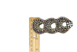 Rhinestone Patch Triple Loop Purple 3.95in